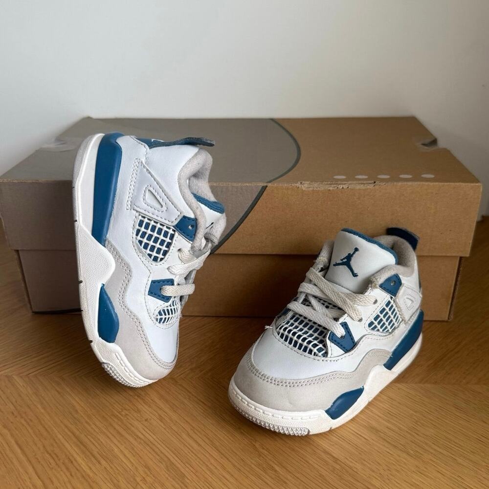 Nike Air Jordan 4 ‘Military Blue’ Toddler Sneakers- SZ 7 C